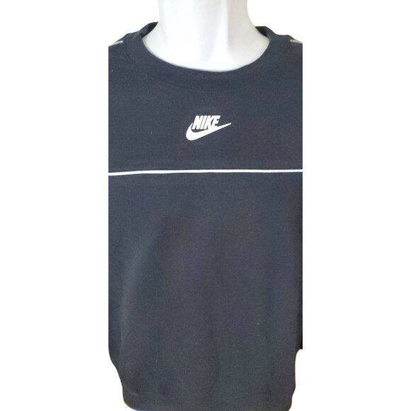 Nike Unisex Black Crewneck Sweatshirt With White Stripe Detail & Logo - Picture 3 of 7